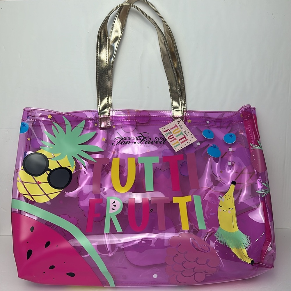 Too faced Tutti Frutti transparent tote bag